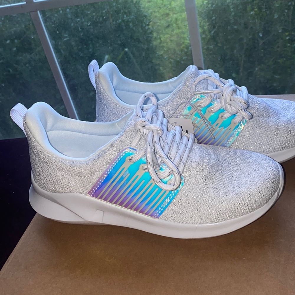 Children's Place brand new sneakers. Size white with silver sparkles